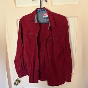 Wrangler Vintage Deep Red flannel shirt